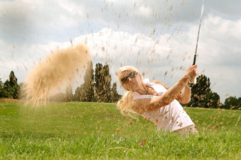Golf, Golfspieler, Sand